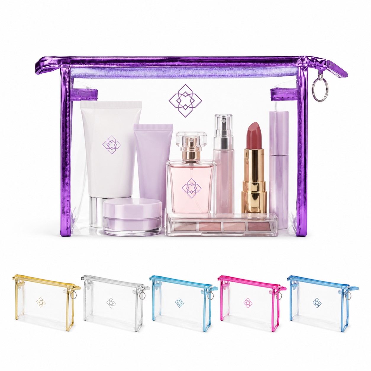 Clear PVC Zippered Cosmetic Travel Pouch