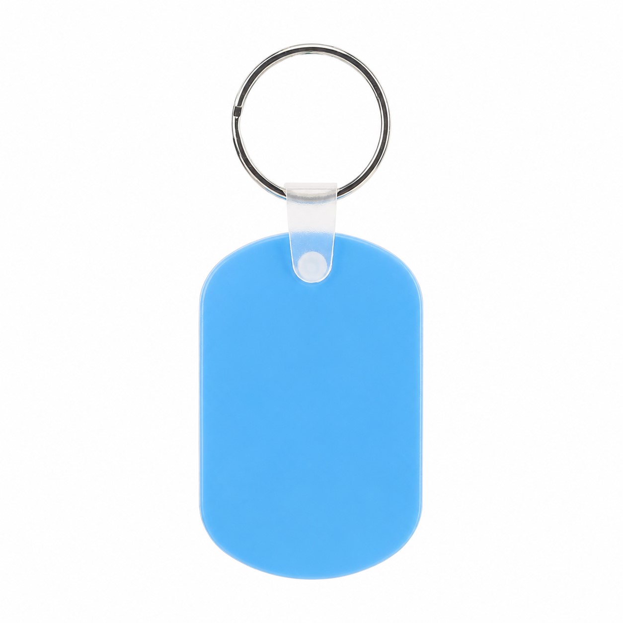 PVC Oval Key Tag Ring — Sky Blue