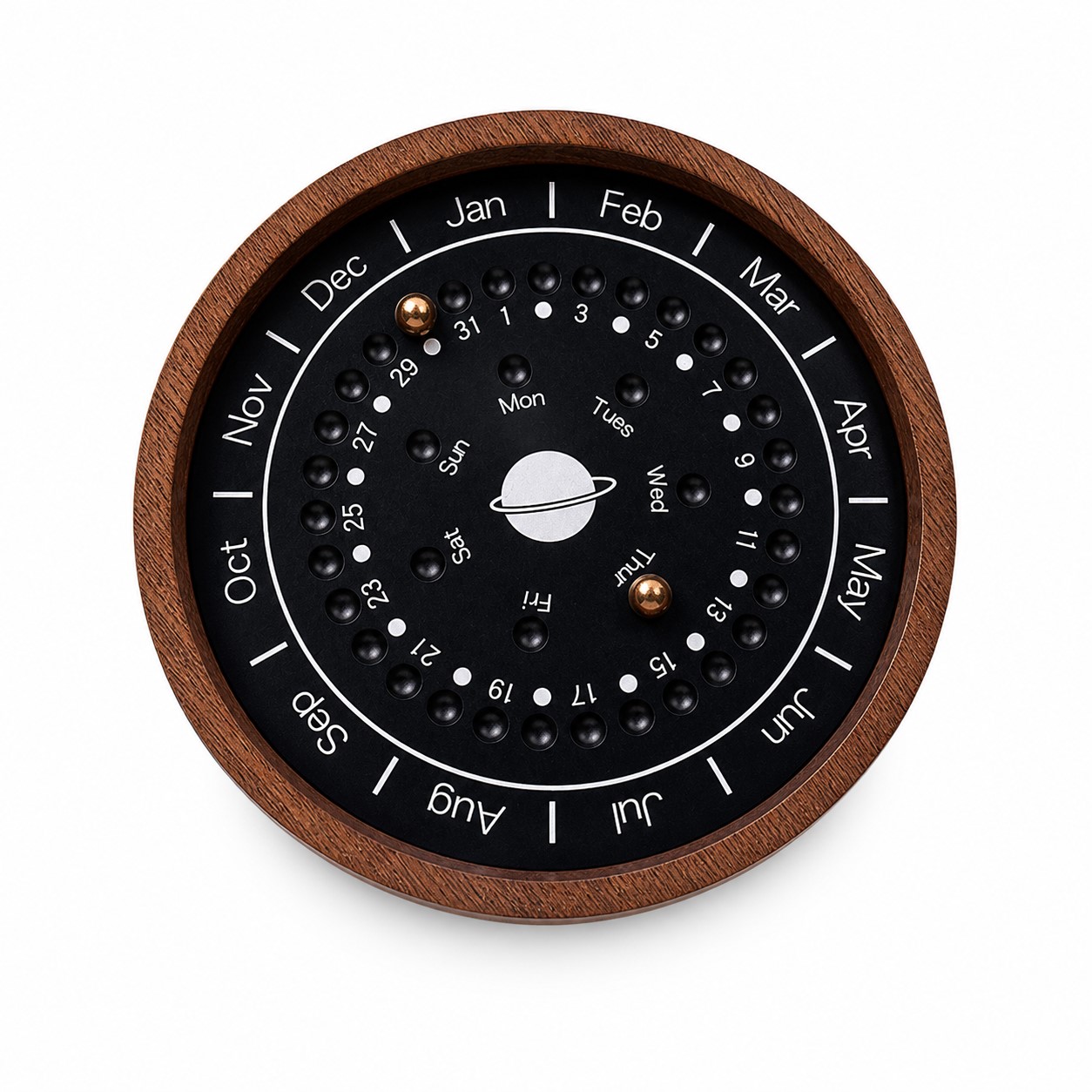 Wood Perpetual Calendar With Magnetic Date Markers — view 2