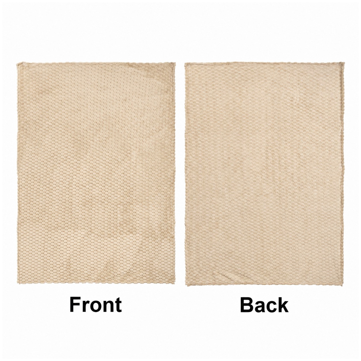 300GSM Grid Flannel Throw Blanket — Beige