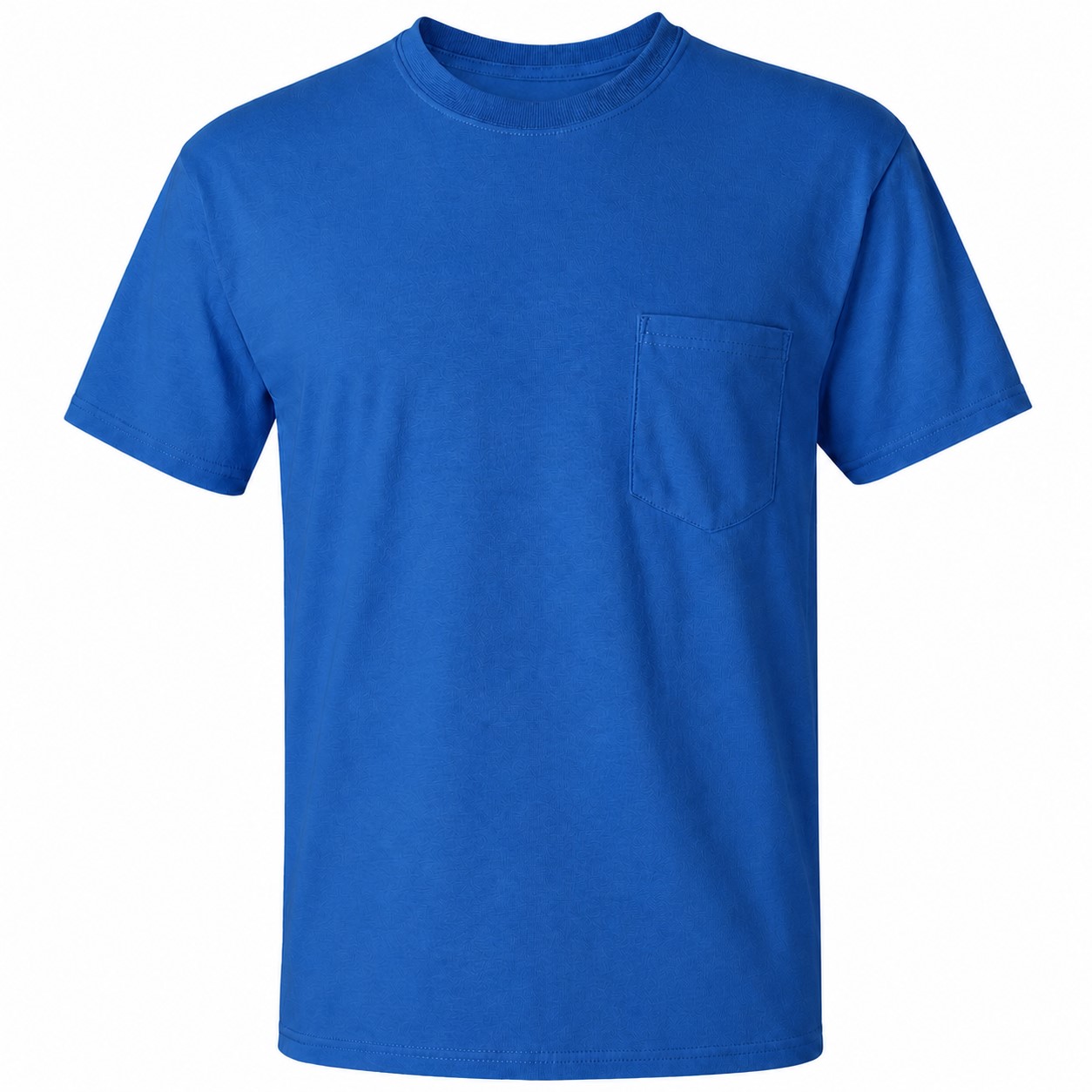 Pocket Cotton Crewneck T Shirt — Blue