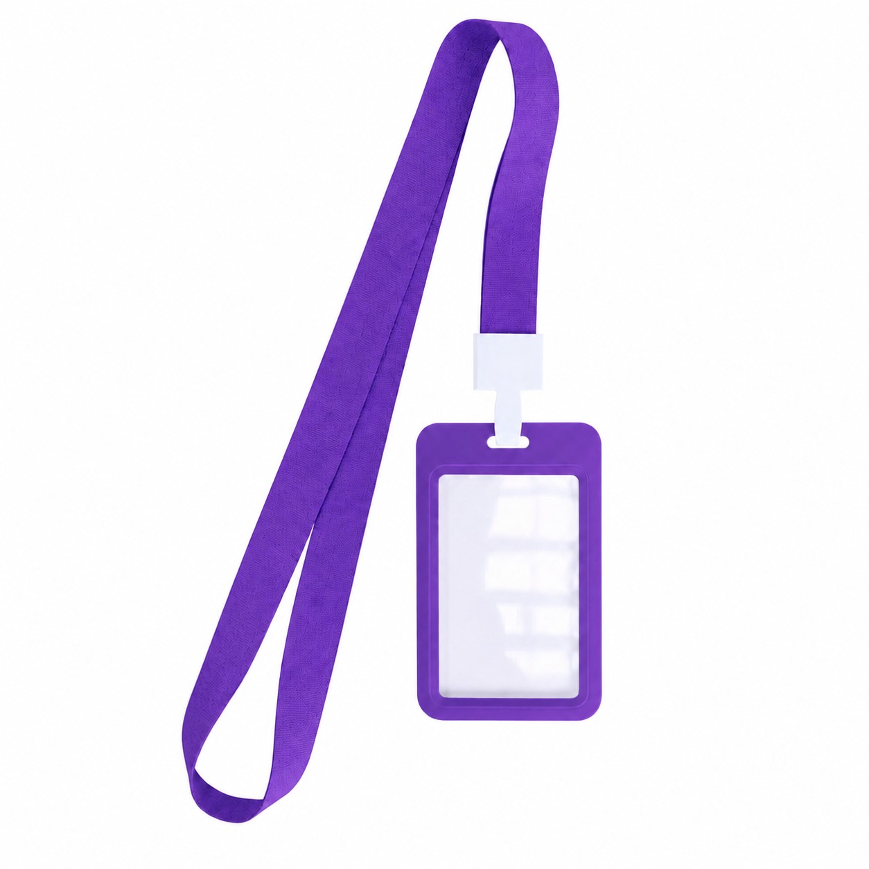 Vertical Sliding Badge Holder Lanyard — Purple