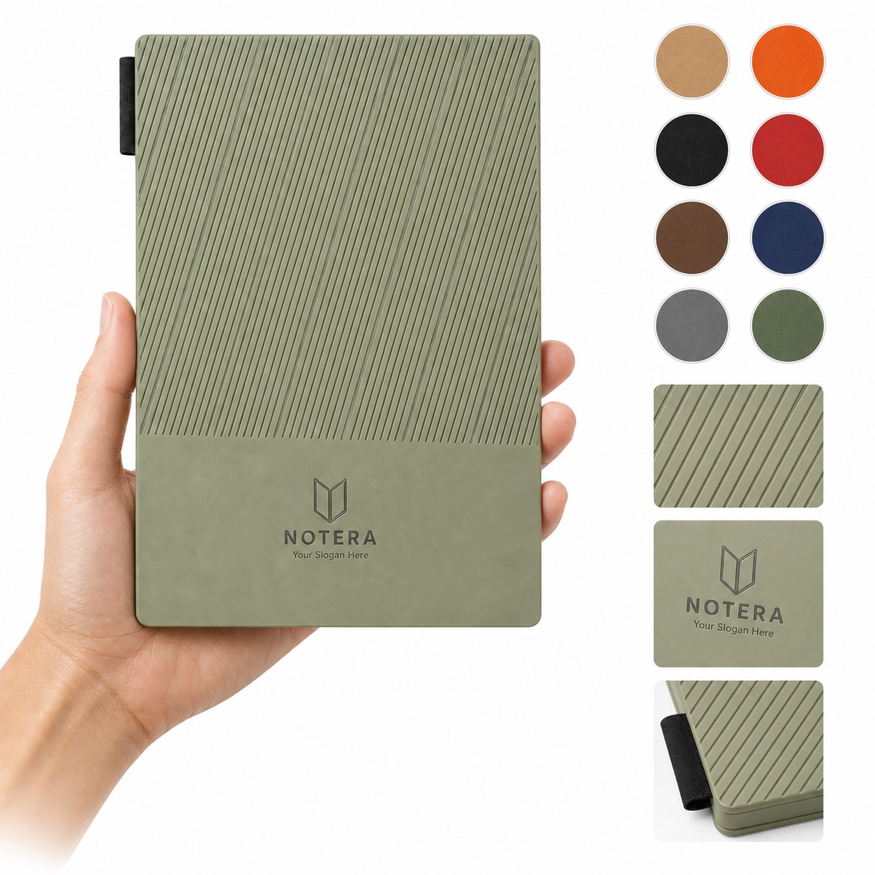 A5 Leather Notebook With Metal Pendant Bookmark
