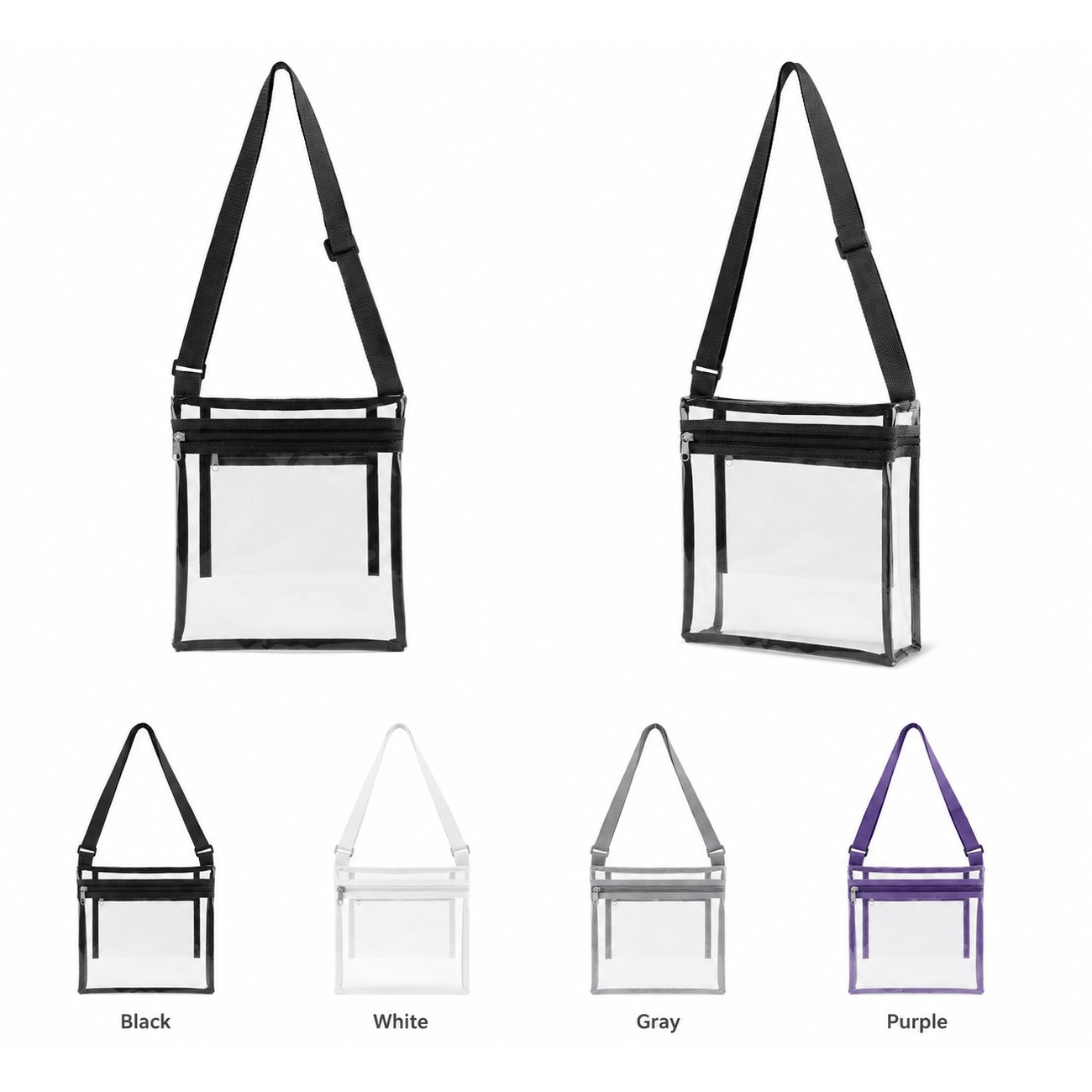 PVC Black Crossbody Sling Bag