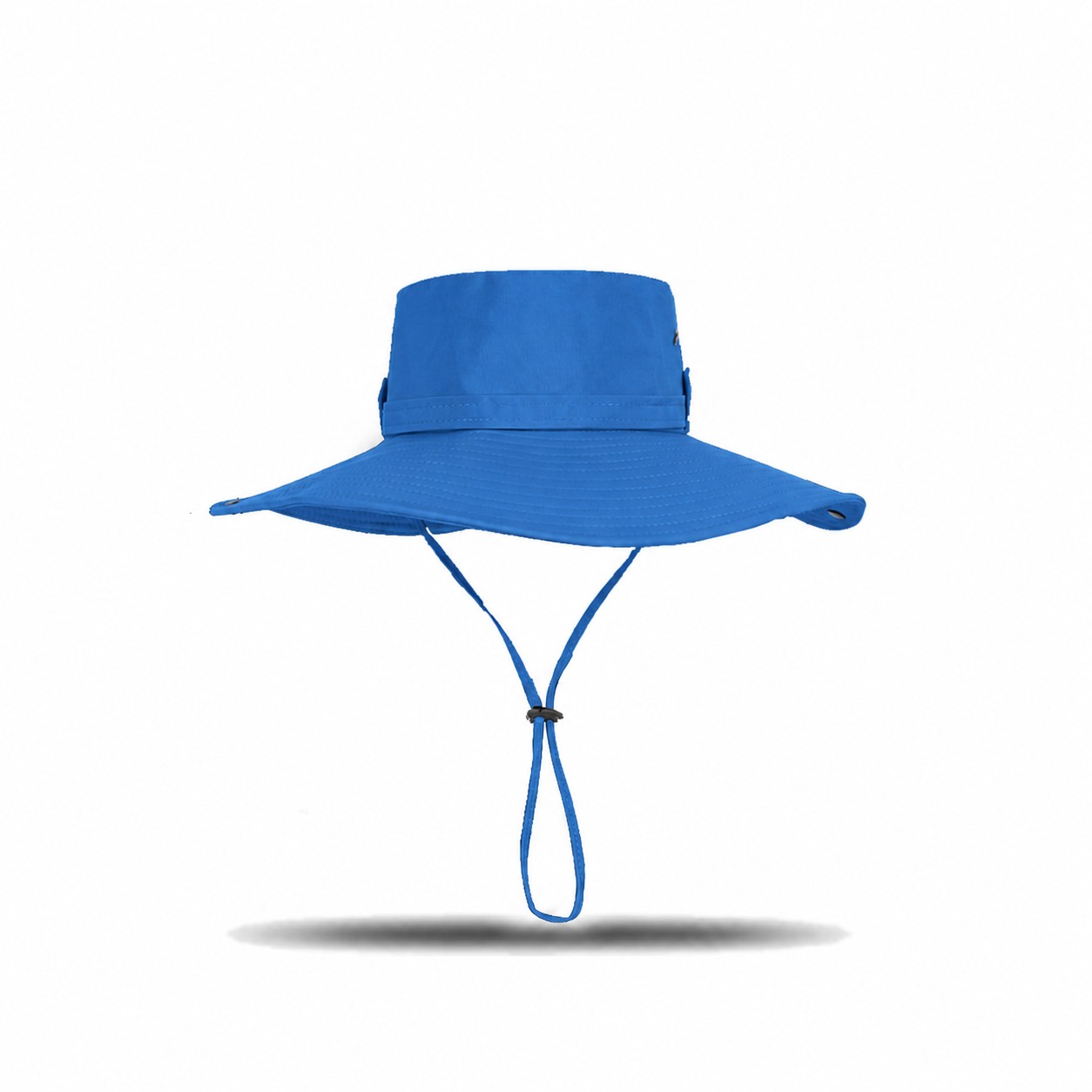 Nylon Wide Brim Bucket Hat — Blue