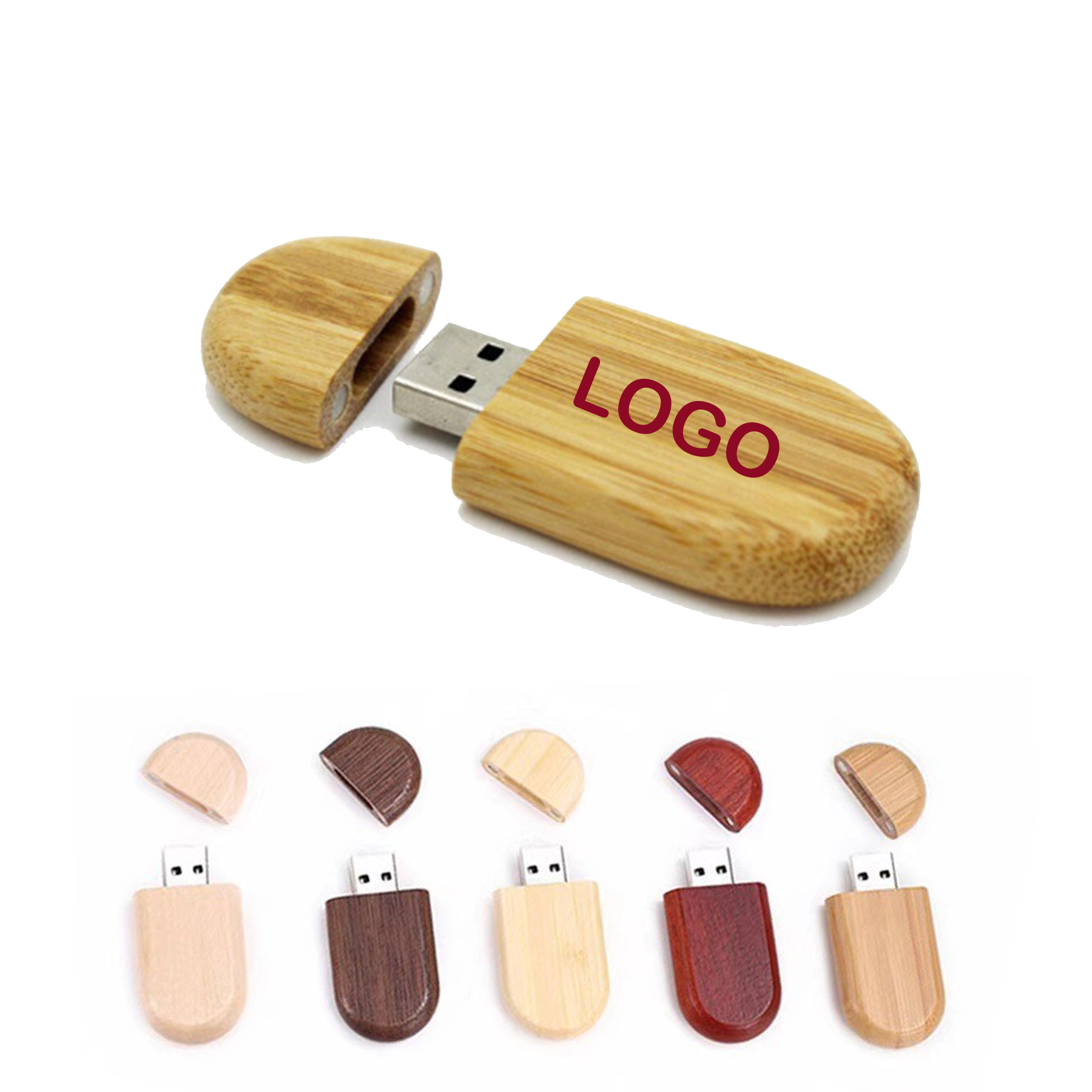 Oval Wood USB Drive