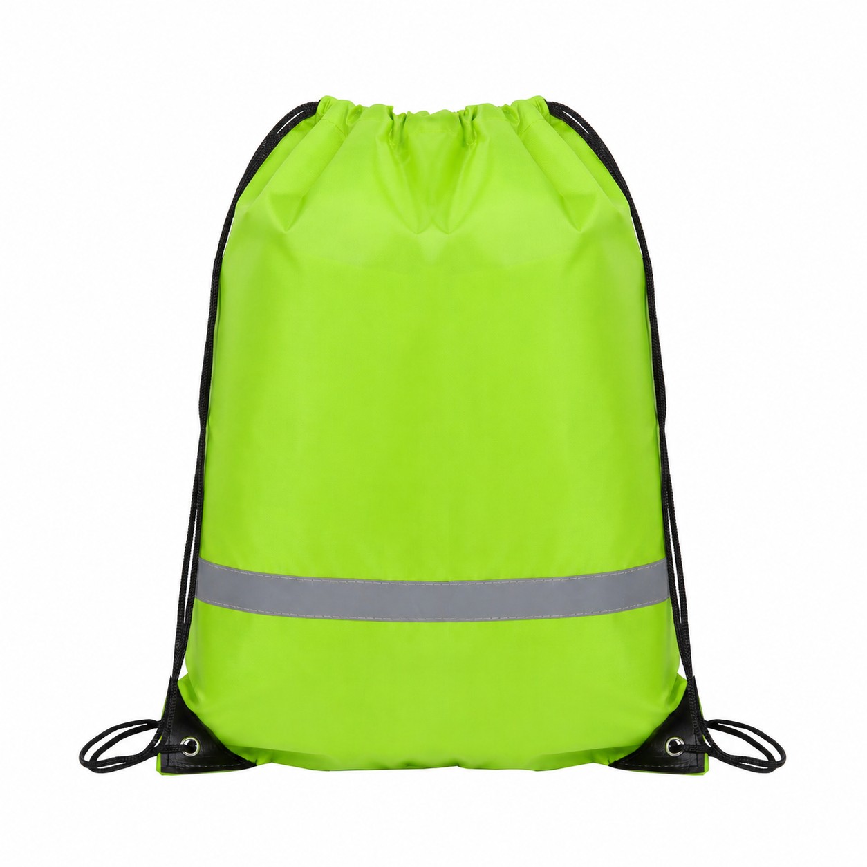 210D Polyester Drawstring Bag — Lime Green