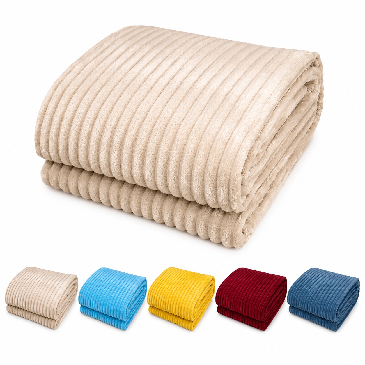 Ribbed Cashmere Flannel Blanket
