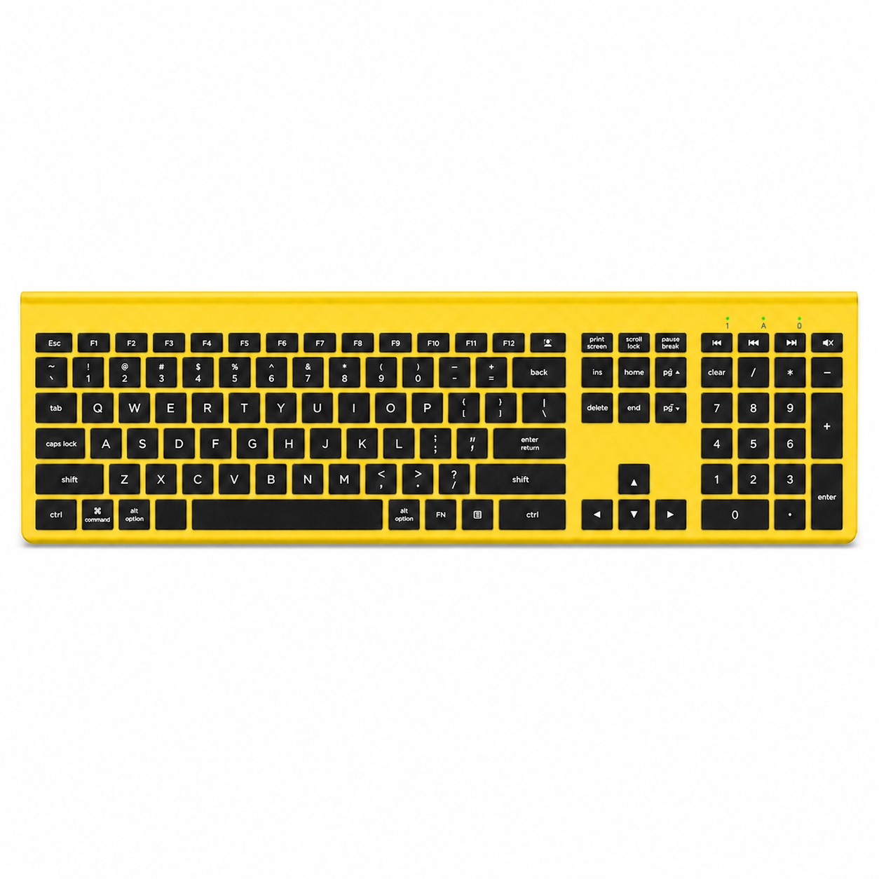 Full Size Rechargeable Wireless Keyboard — Yellow