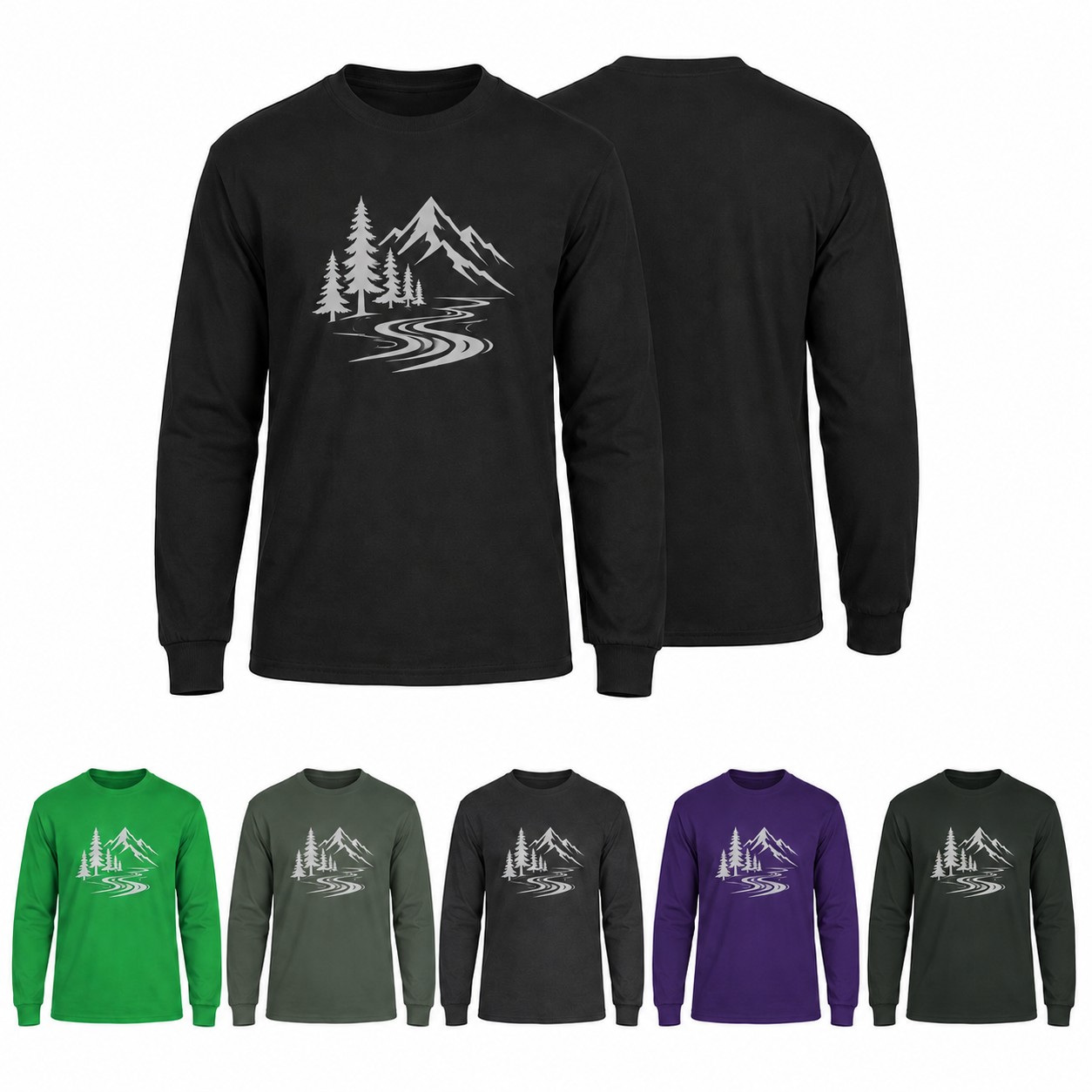 Cotton Long Sleeve Crewneck Shirt