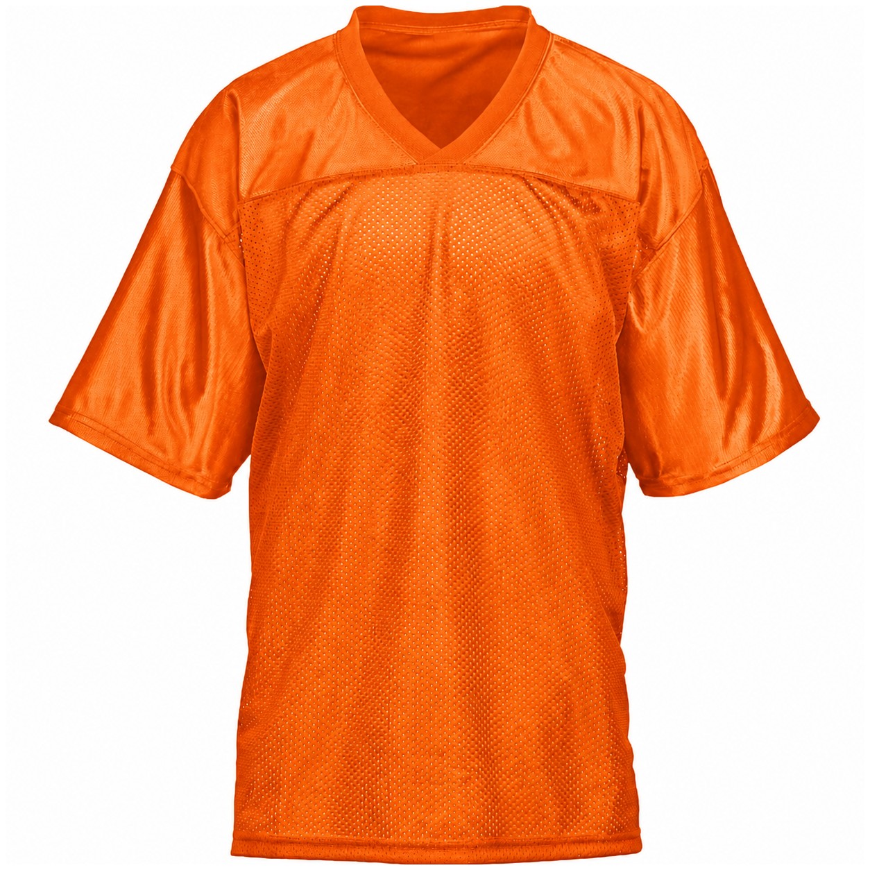Polyester Mesh V Neck Football Jersey — Orange