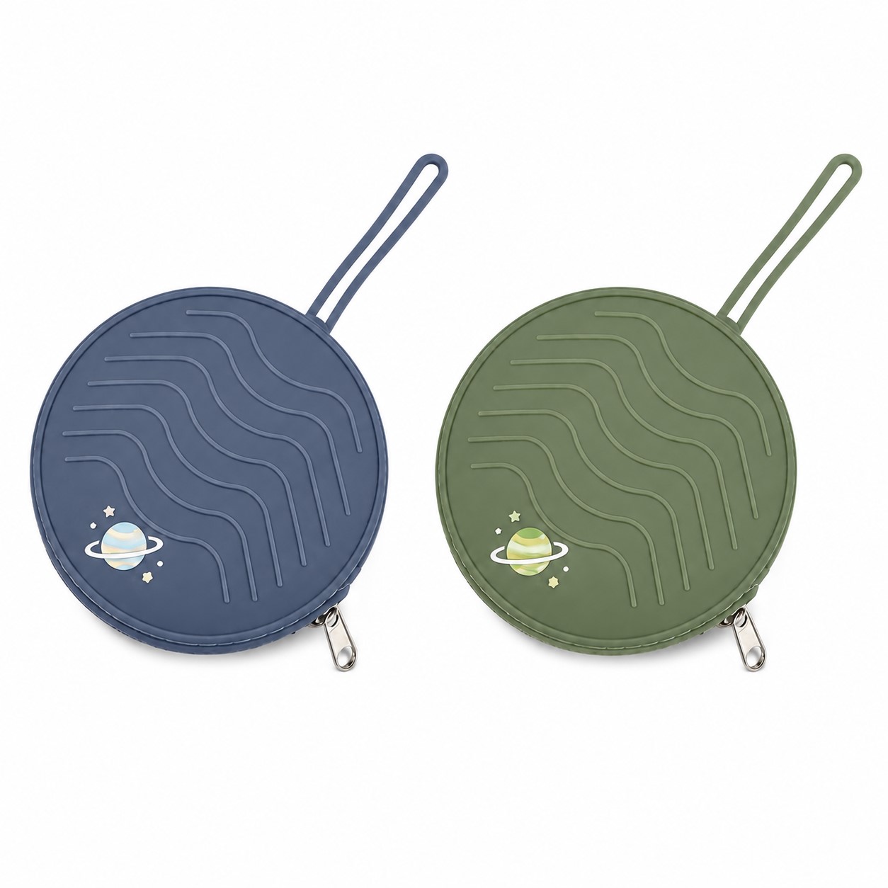 Round Silicone Pacifier Storage Bag With Zipper