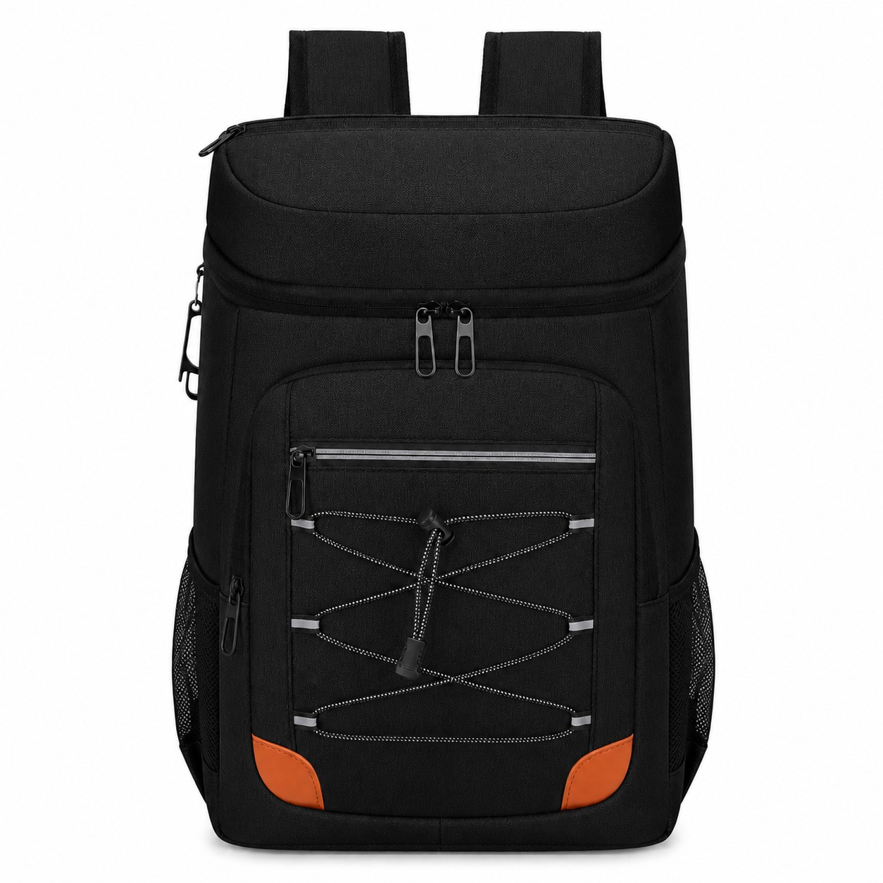 Insulated Polyester Cooler Backpack — Black