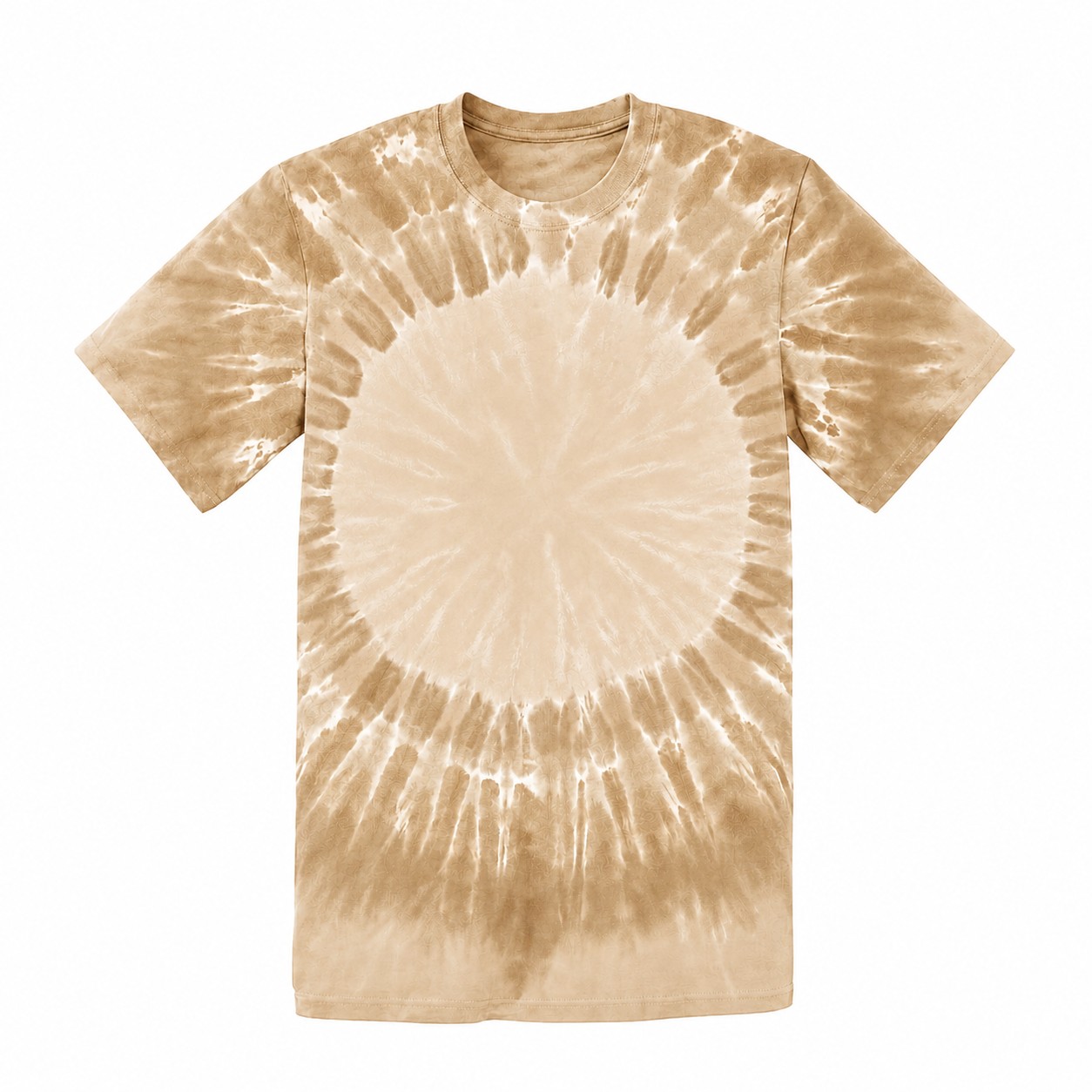 Rainbow Cotton Tie Dye Shirt — Tan Beige