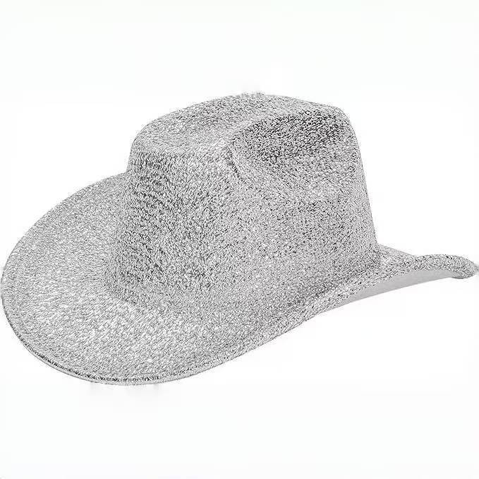 Silver Sequin Wool Felt Cowboy Hat — view 2