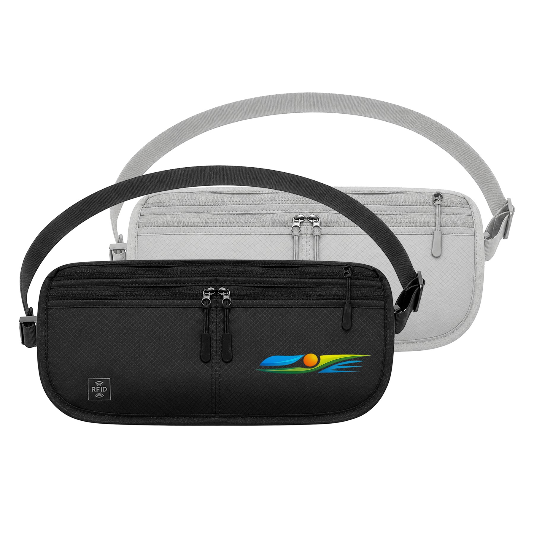 RFID Lined Nylon Crossbody Waist Pouch