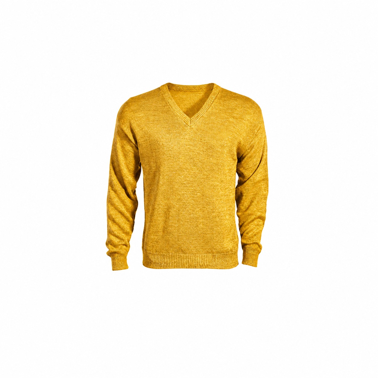 Women's Long Sleeve V-Neck Cotton Blend Shirt — Gold