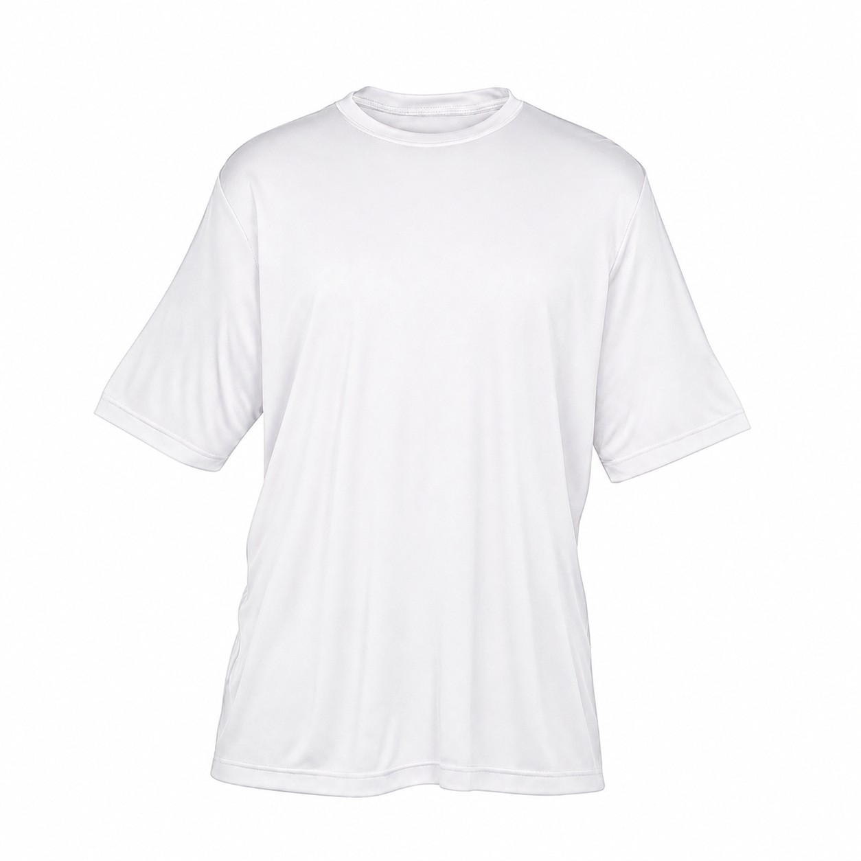 Polyester Performance Crewneck Tee — White