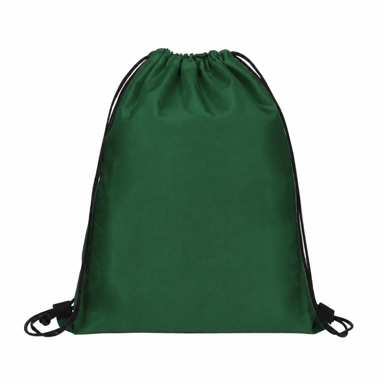 Lightweight 190T Polyester Drawstring Backpack — Forest Green