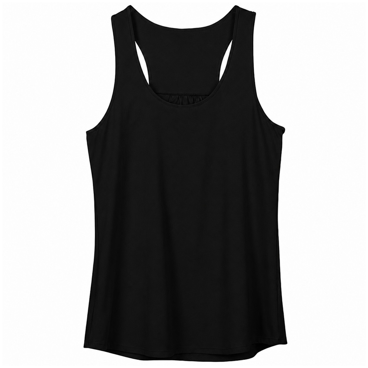 Ladies' Cotton Racerback Tank Top — Black