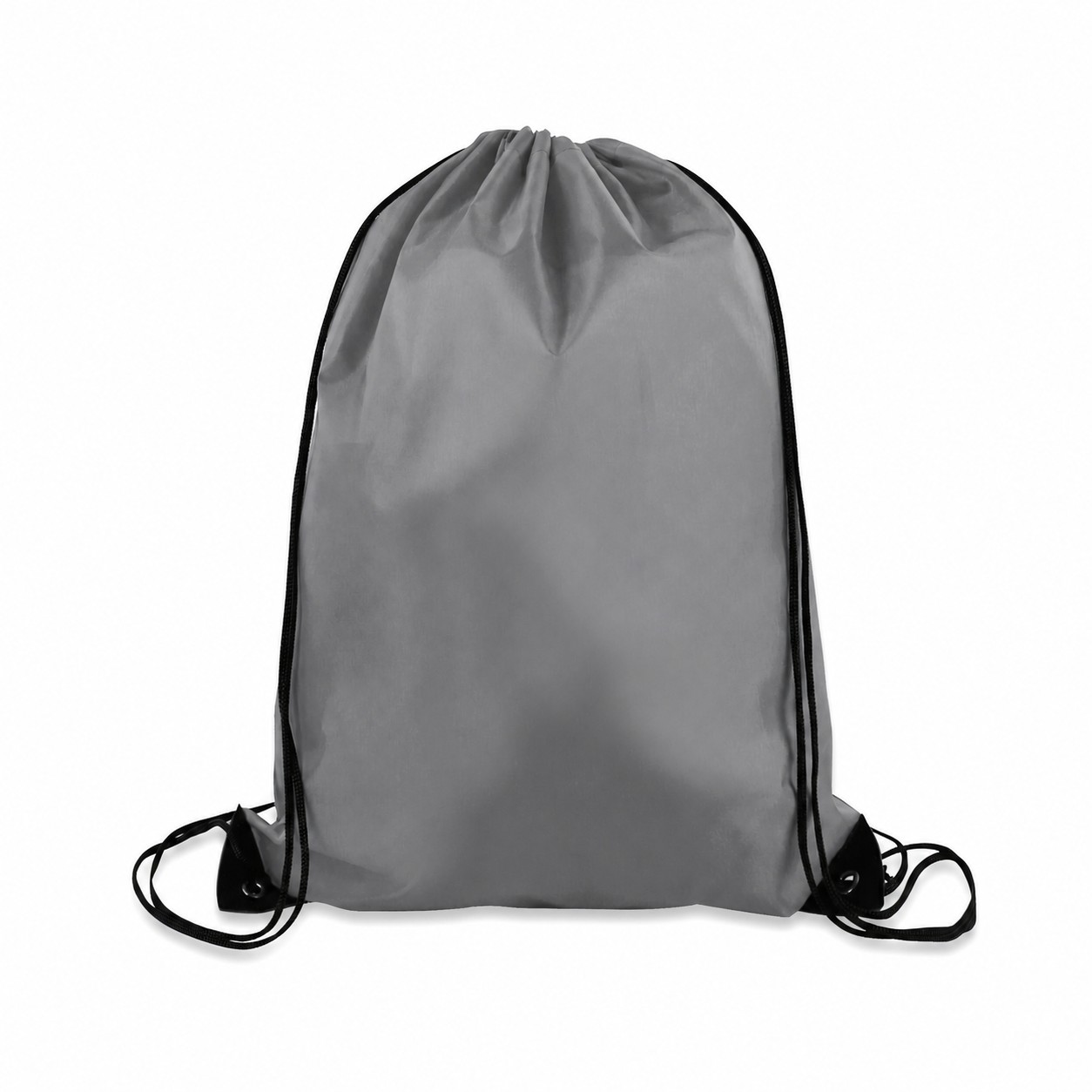 Reinforcement Trim Drawstring Bag — Gray