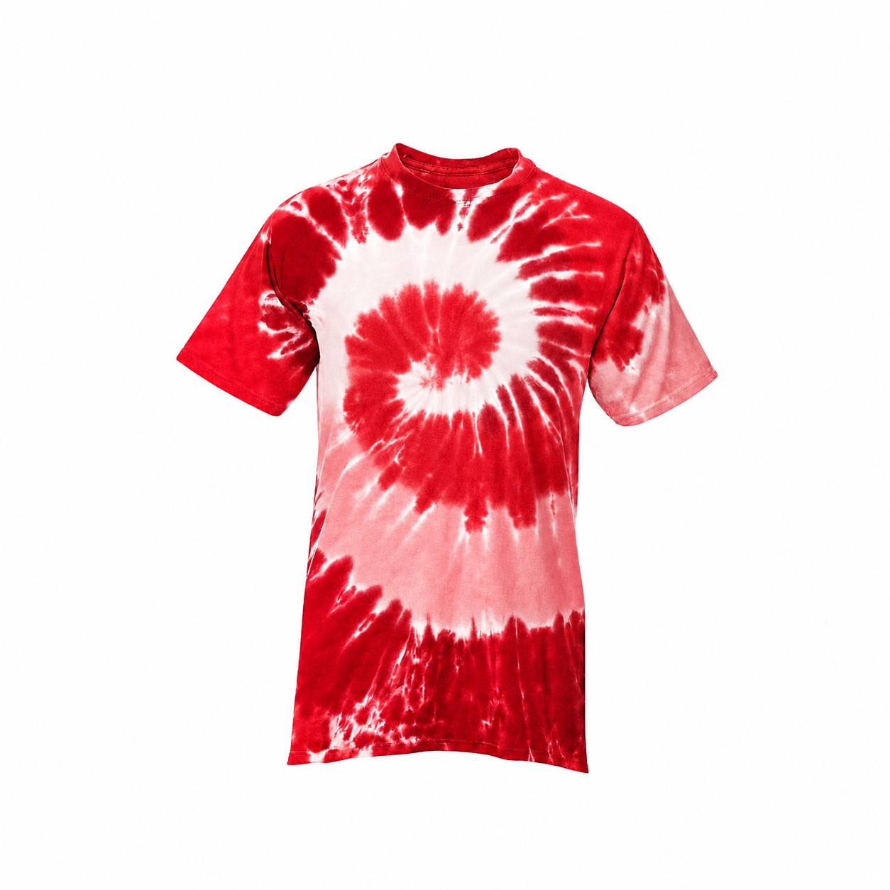 Cotton Tie Dye Crewneck Shirt — Red