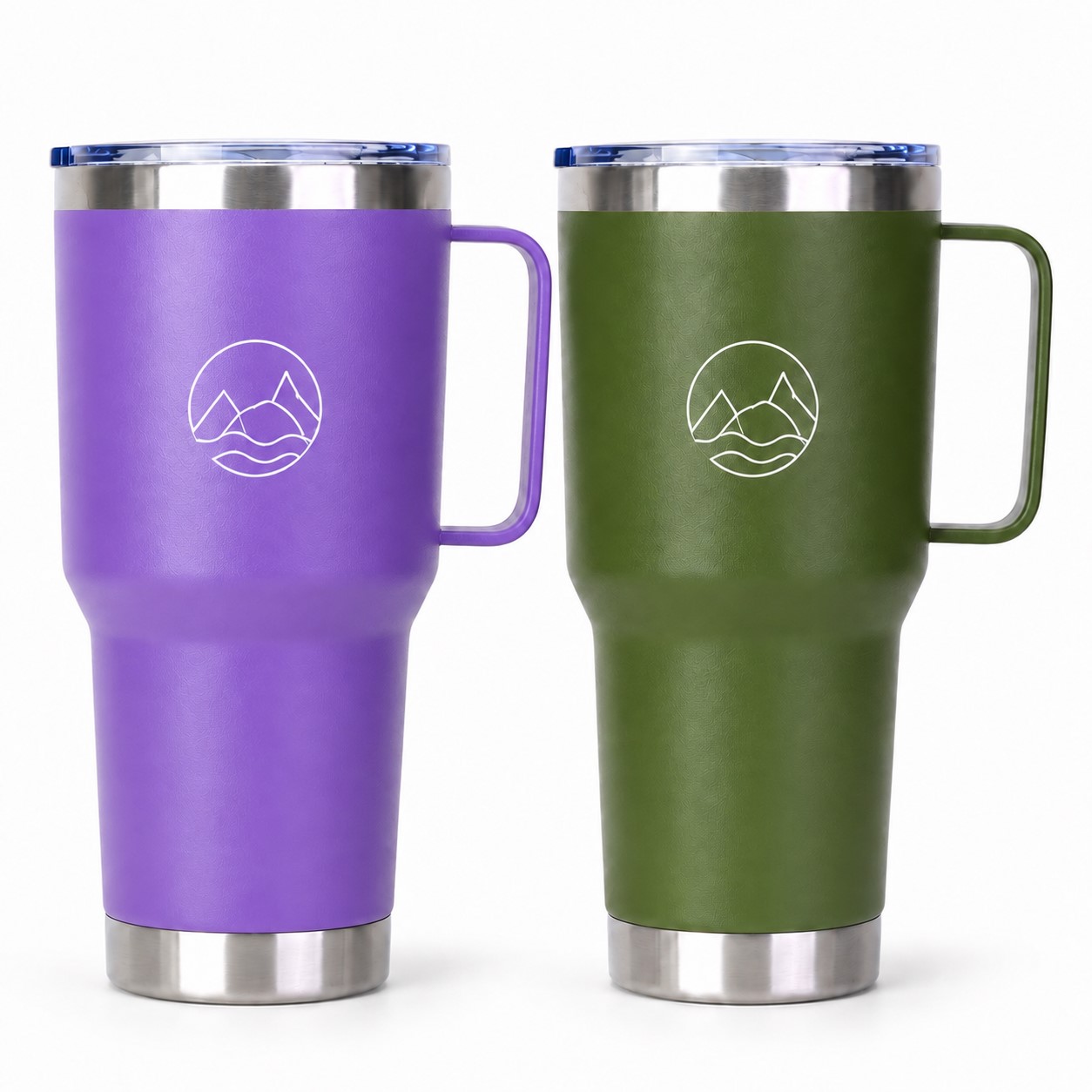 30 Oz Double Wall Handled Travel Tumbler