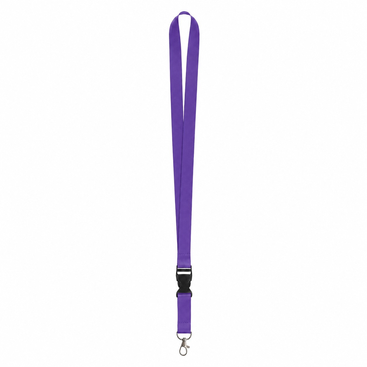 Polyester Badge Lanyard With Attachment Options — Purple