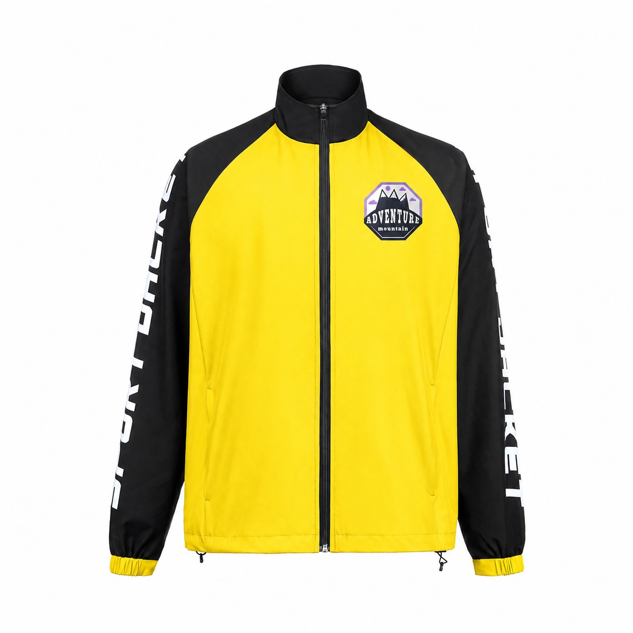 Lightweight Polyester Full-Zip Track Jacket — Yellow