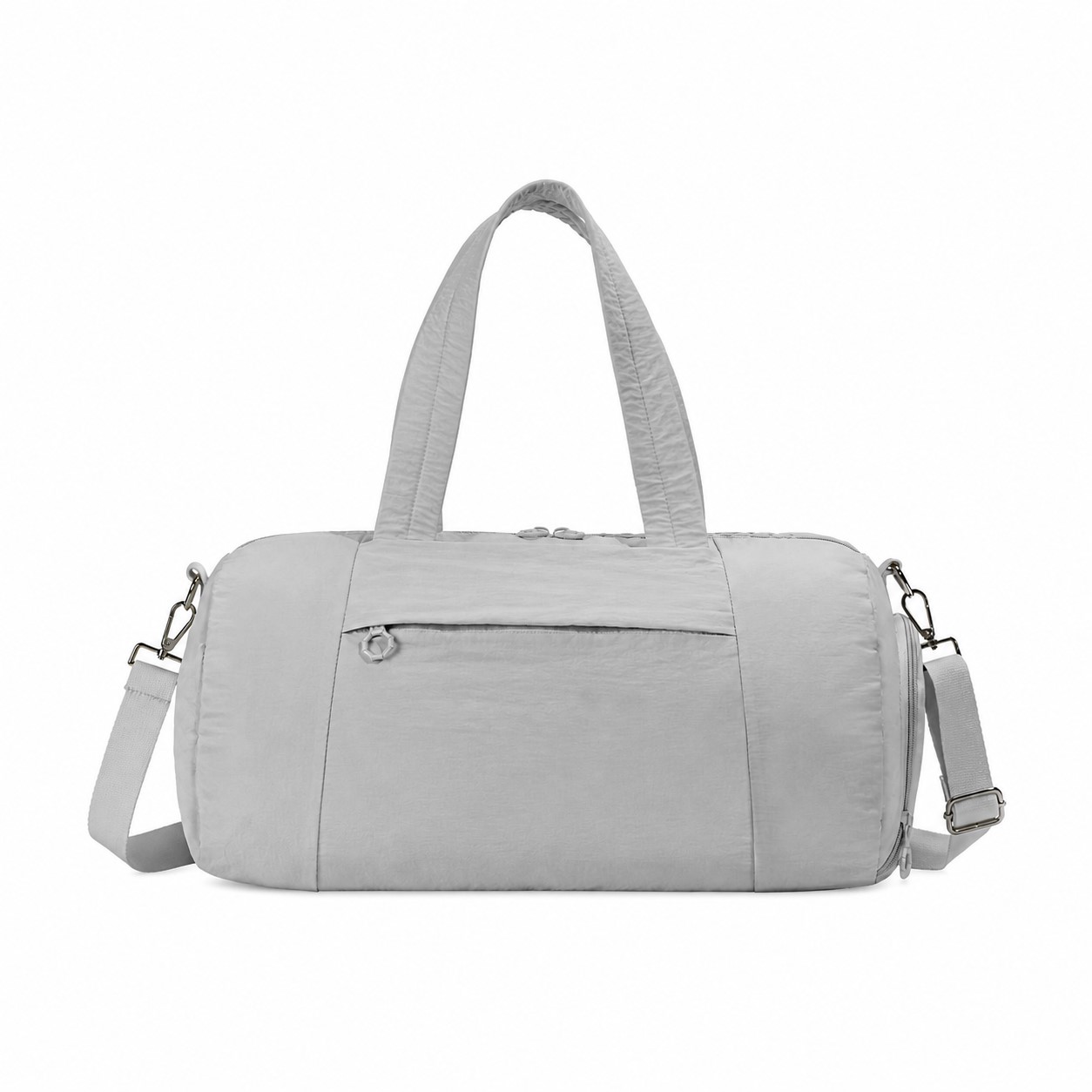 Nylon Shoe Duffel Bag — Light Gray