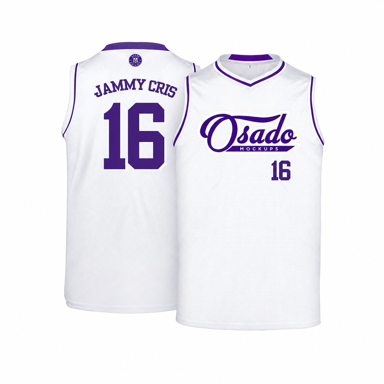 Polyester Basketball Team Jersey — Clear White