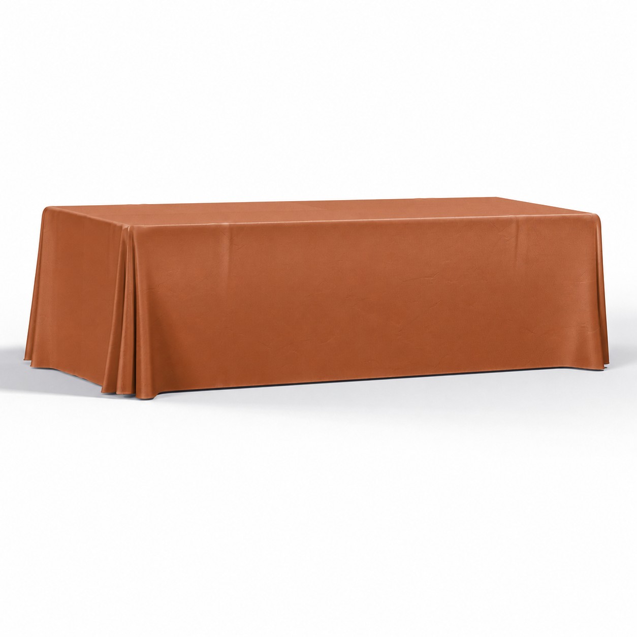Four Side 8' Polyester Table Throw — Copper Brown