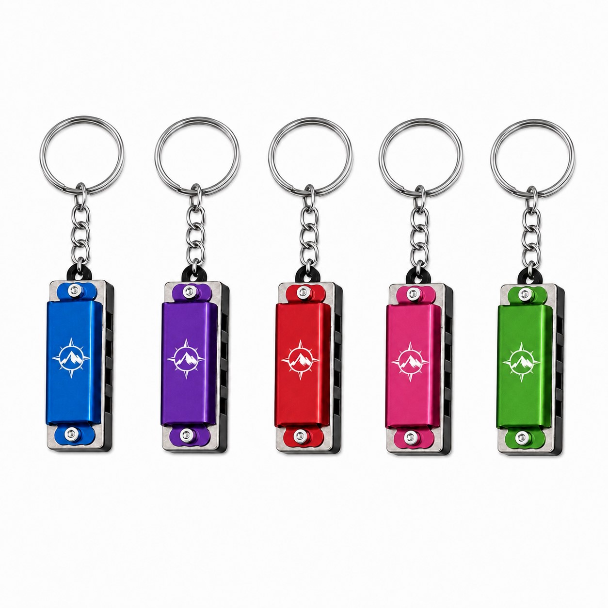 Pocket Size Metal Harmonica Keychain