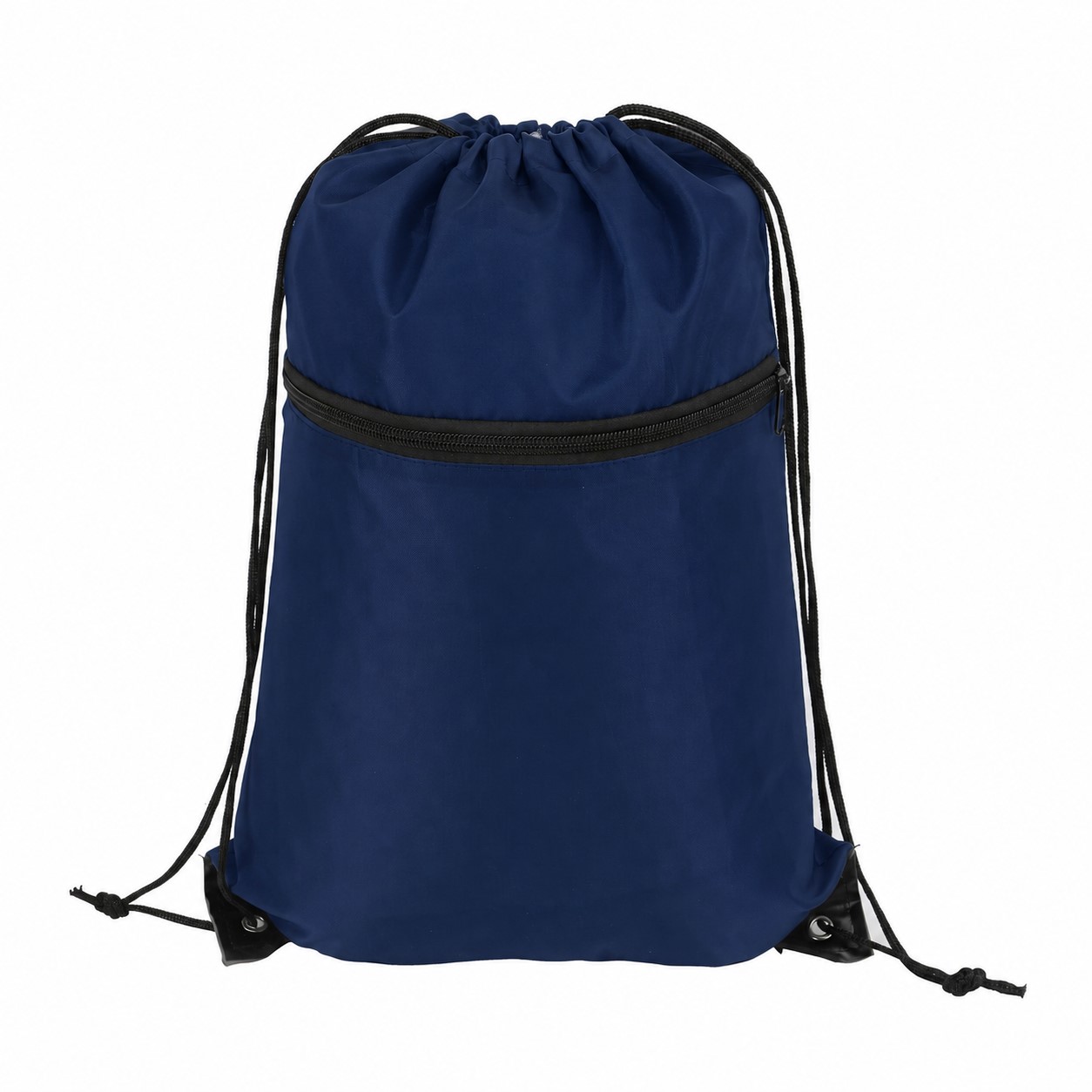 210D Polyester Roomy Drawstring Bag — Navy Blue