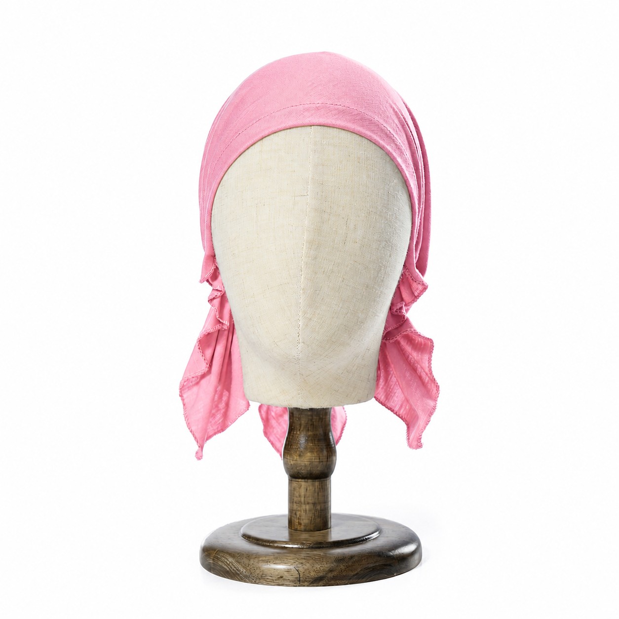 Cotton Elastic Turban Headscarf Cap — Pink