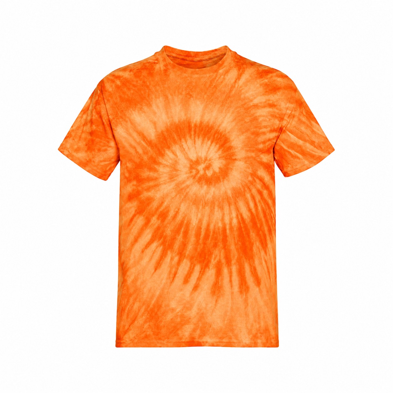 Spiral Tie Dye Cotton T Shirt — Orange