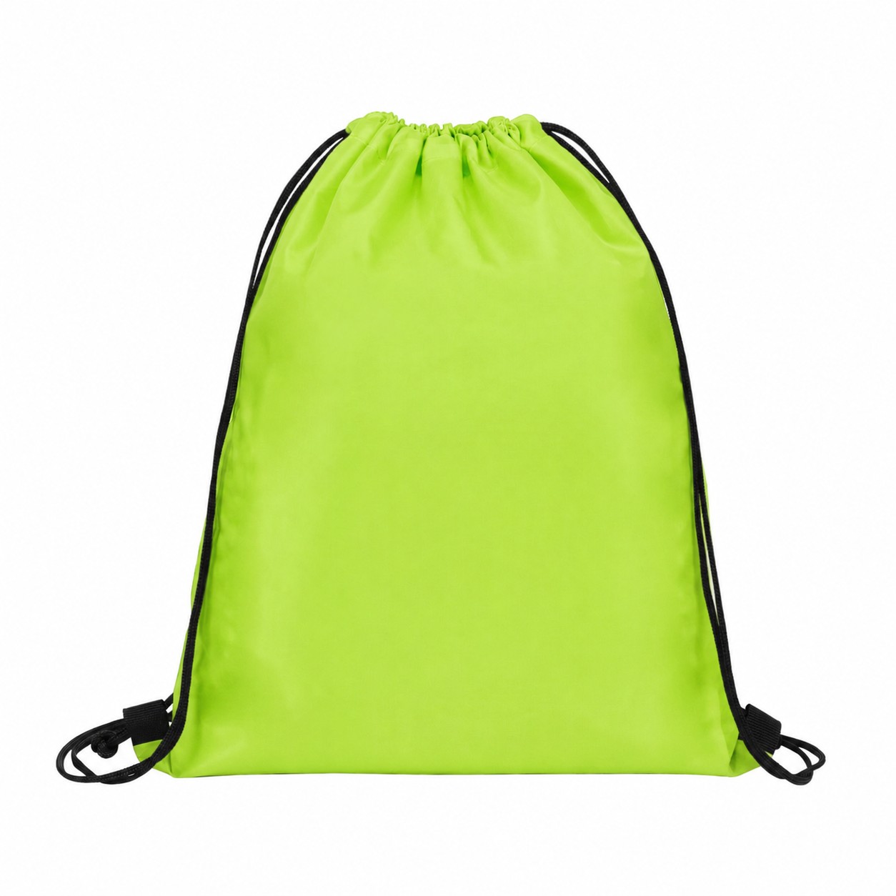 Lightweight 190T Polyester Drawstring Backpack — Lime Green