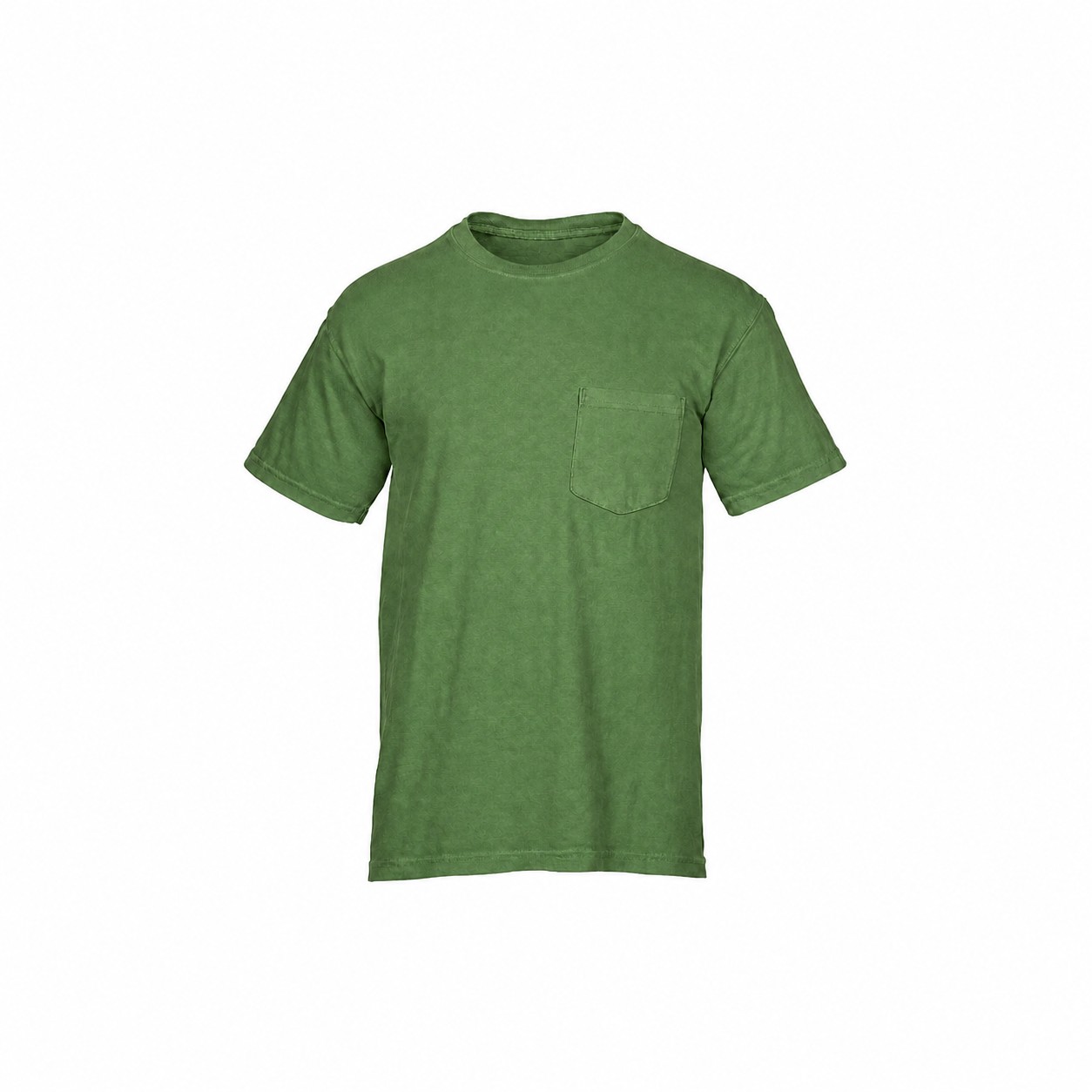 Garment Dyed Cotton Pocket Shirt — Green