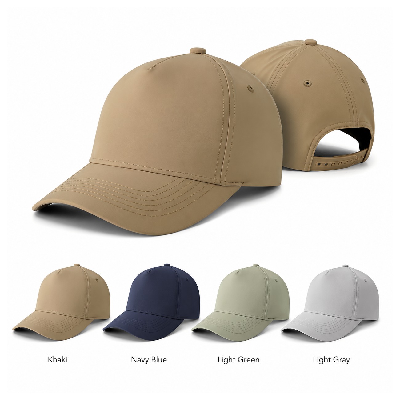 Khaki Moisture-Wicking Sweatband Cap
