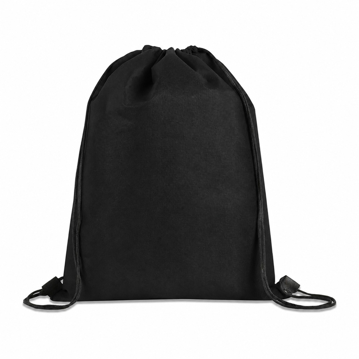 80GSM Non-Woven Drawstring Bag — Black