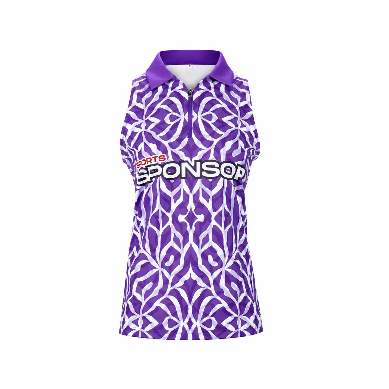 Women's Sleeveless Athletic Polo Shirt — Purple
