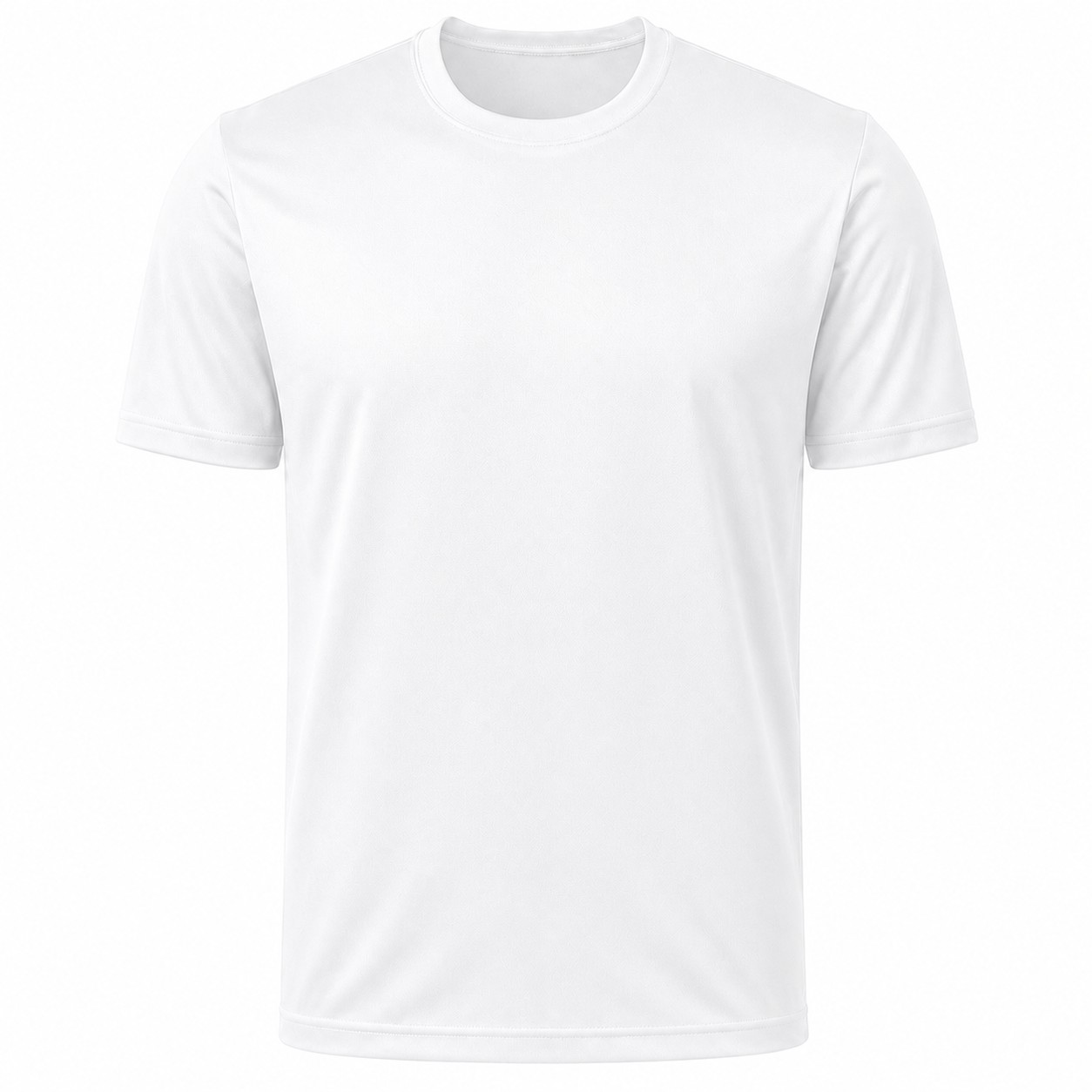 Moisture Wicking Polyester Athletic Tee — White