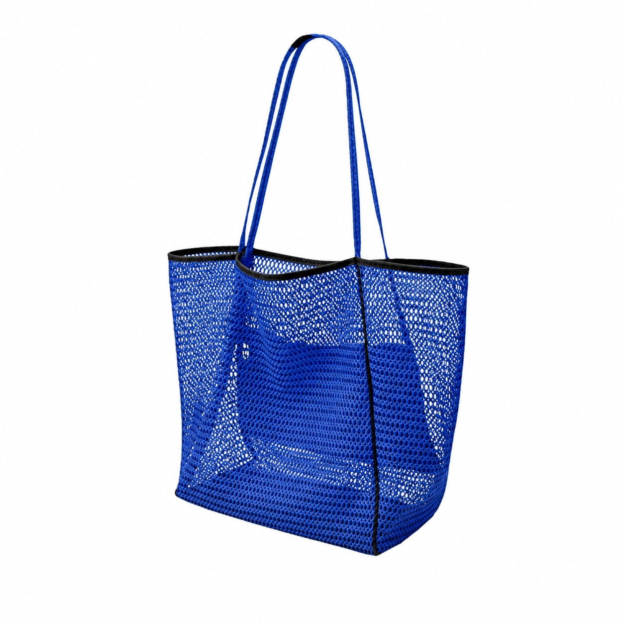 Nylon Mesh Beach Tote Bag — Blue