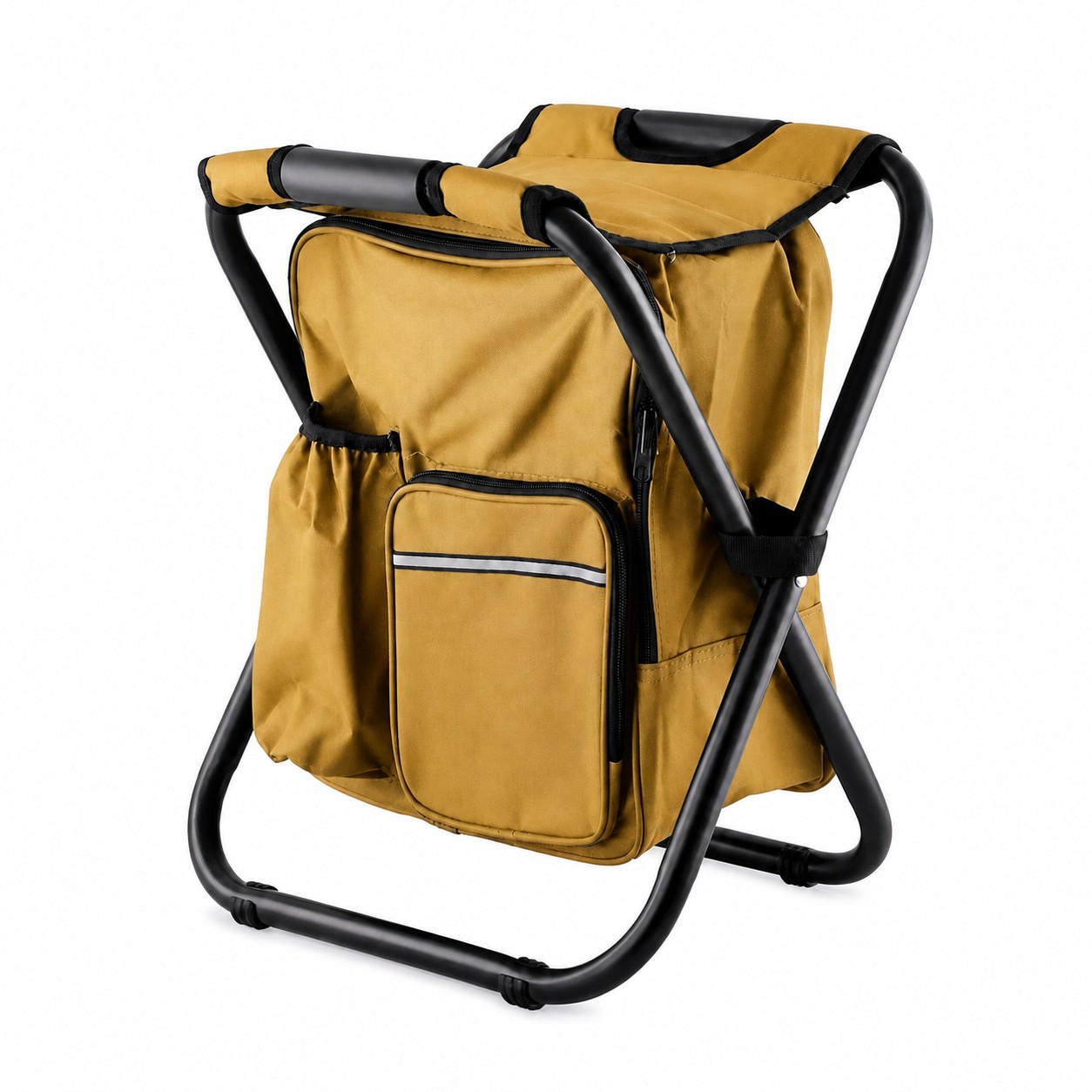 Insulated Backpack Folding Camp Chair — Brass Gold