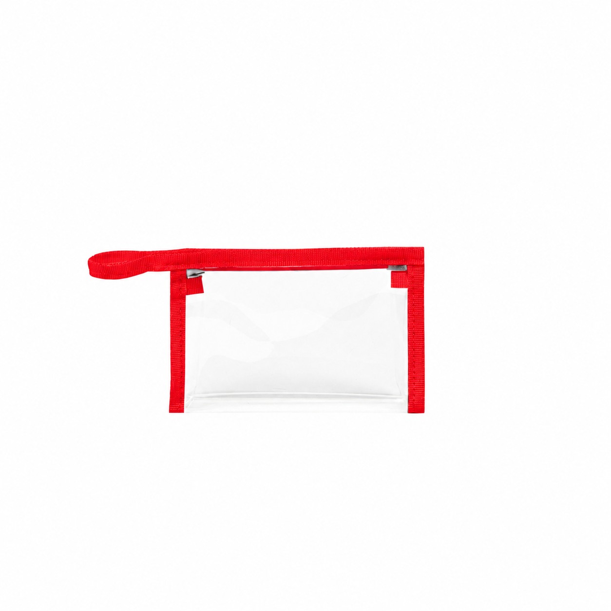 PVC And Polyester Zippered Storage Toiletry Bag — Red
