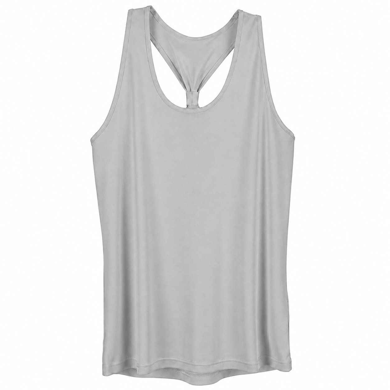 Ladies Knot Back Recycled Polyester Tank — Silver