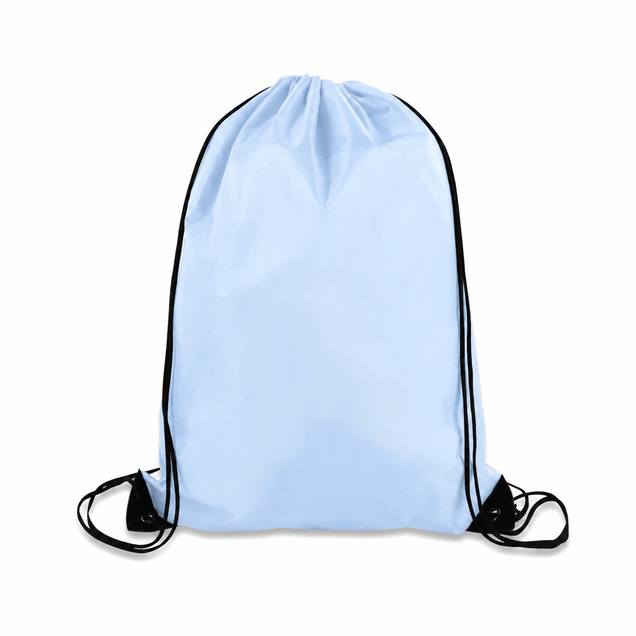 Large 210D Polyester Drawstring Backpack — Baby Blue