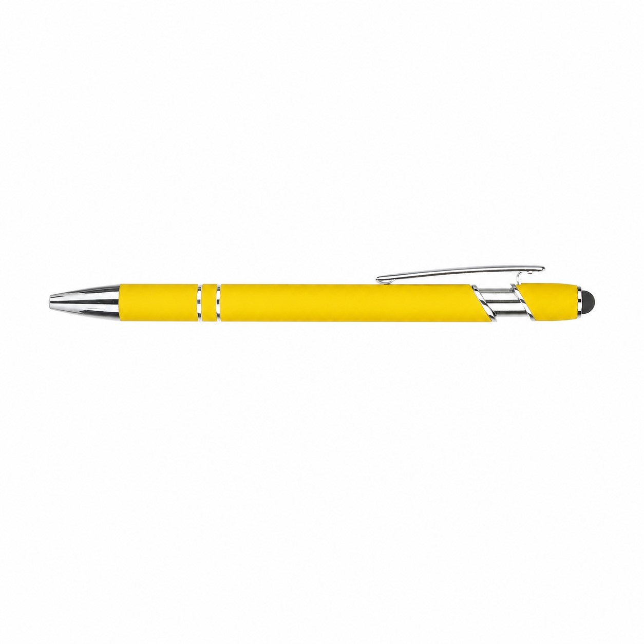 Soft Barrel Metal Stylus Ballpoint Pen — Yellow