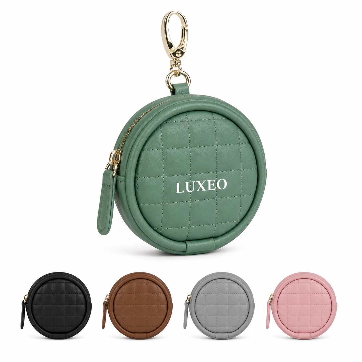 Round PU Pacifier Case With Clip