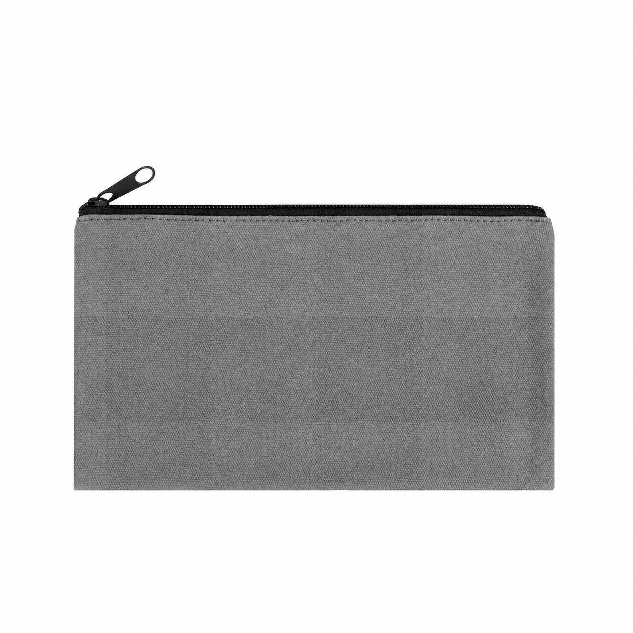 Zippered Storage Canvas Makeup Bag — Gray